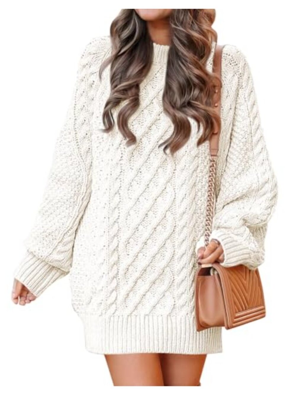 Cable Knit Chunky Oversized Sweater Dress Pullover